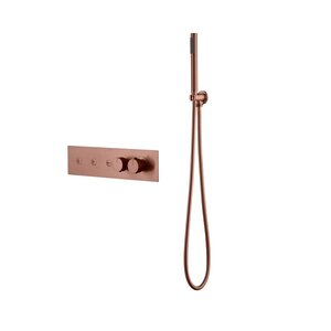Изображение товара Смеситель для ванны и душа Boheme Fusion Termo 131-SYS-CB, термостатический, с внутренней частью, с душевым гарнитуром, медь брашированная