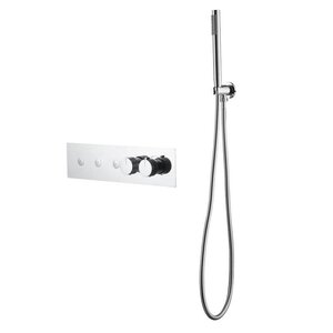 Изображение товара Смеситель для ванны и душа Boheme Fusion Termo 131-SYS-CR, термостатический, с внутренней частью, с душевым гарнитуром, хром