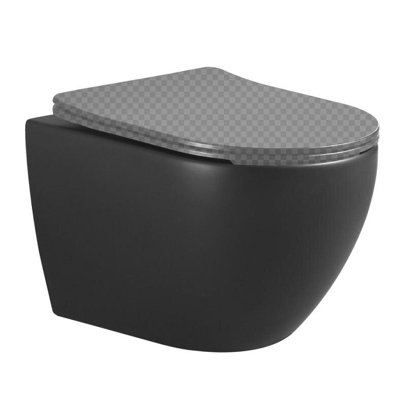 Изображение товара Подвесной безободковый унитаз Boheme Nero 961/2, черный матовый