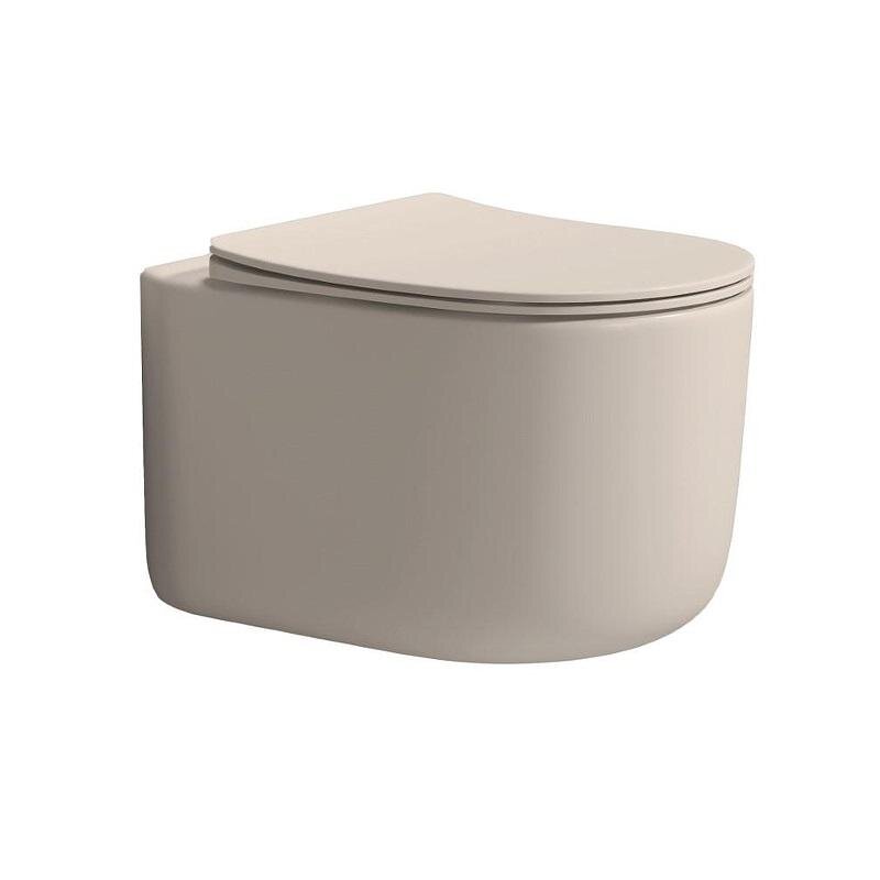 Изображение товара Подвесной унитаз Boheme Flow 969-SET-D, безободковый, крышка микролифт, цвет бежевый