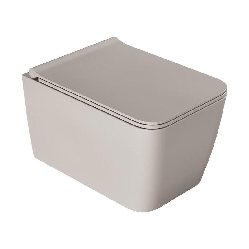 Изображение товара Подвесной унитаз Boheme Zen 967-SET-D, безободковый, сиденье микролифт, цвет Daphne бежевый матовый