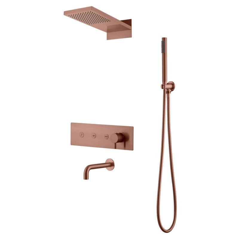Изображение товара Душевая система Boheme Fusion 130-2-CB с изливом медь брашированная