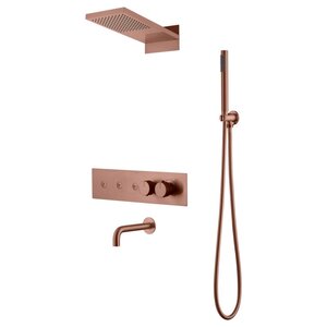 Изображение товара Душевая система Boheme Fusion 131-2-CB, термостатическая, на 3 потребителя, медь брашированная