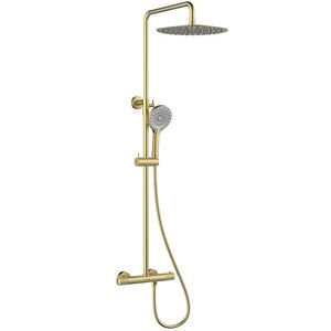Изображение товара Душевая система Lemark Beluga LMF-8045B-BRLG, термостатическая, светлое золото