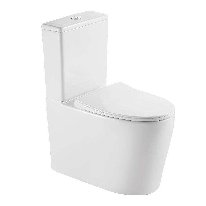 Изображение товара Унитаз-компакт безободковый DQ Grimm DT1387516, смыв торнадо, сиденьем микролифт, цвет белый