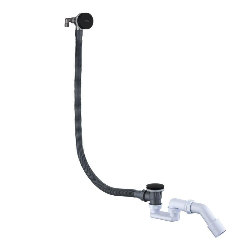 Изображение товара Слив-перелив для ваннны Boheme 631-B, клик-клак, с функцией наполнения ванны, с сифоном, черный