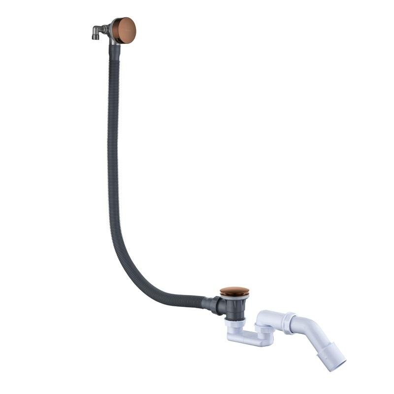 Изображение товара Слив-перелив для ваннны Boheme 631-BR, клик-клак, с функцией наполнения ванны, с сифоном, бронза