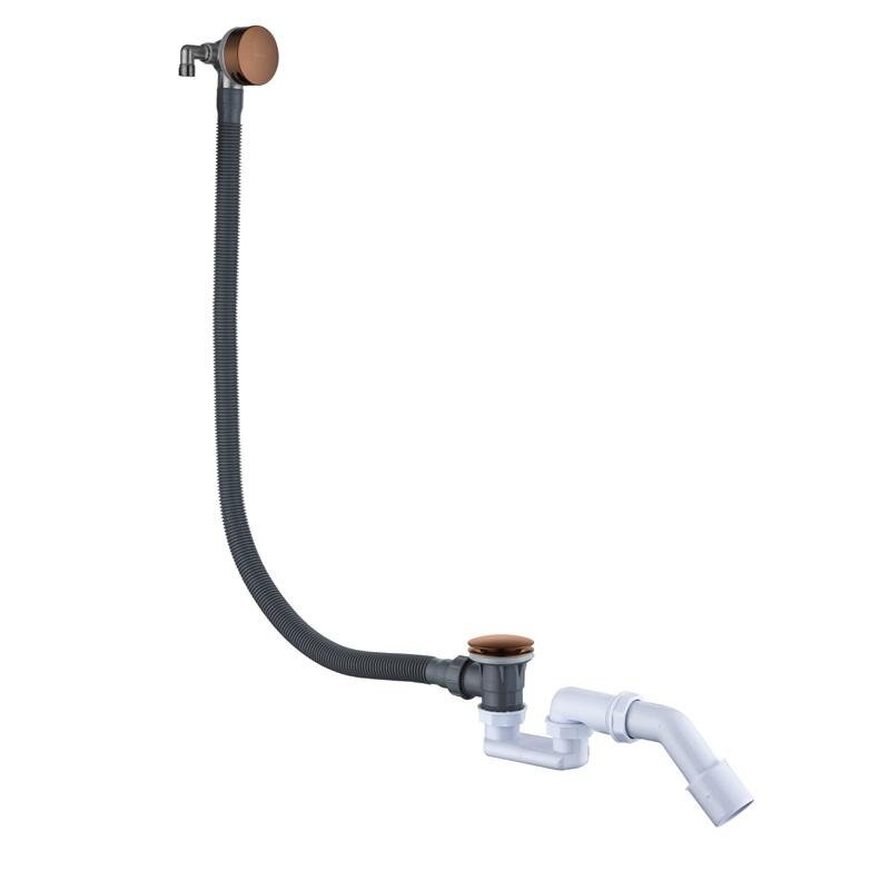 Изображение товара Слив-перелив для ваннны Boheme 631-BRB, клик-клак, с функцией наполнения ванны, с сифоном, бронза брашированная