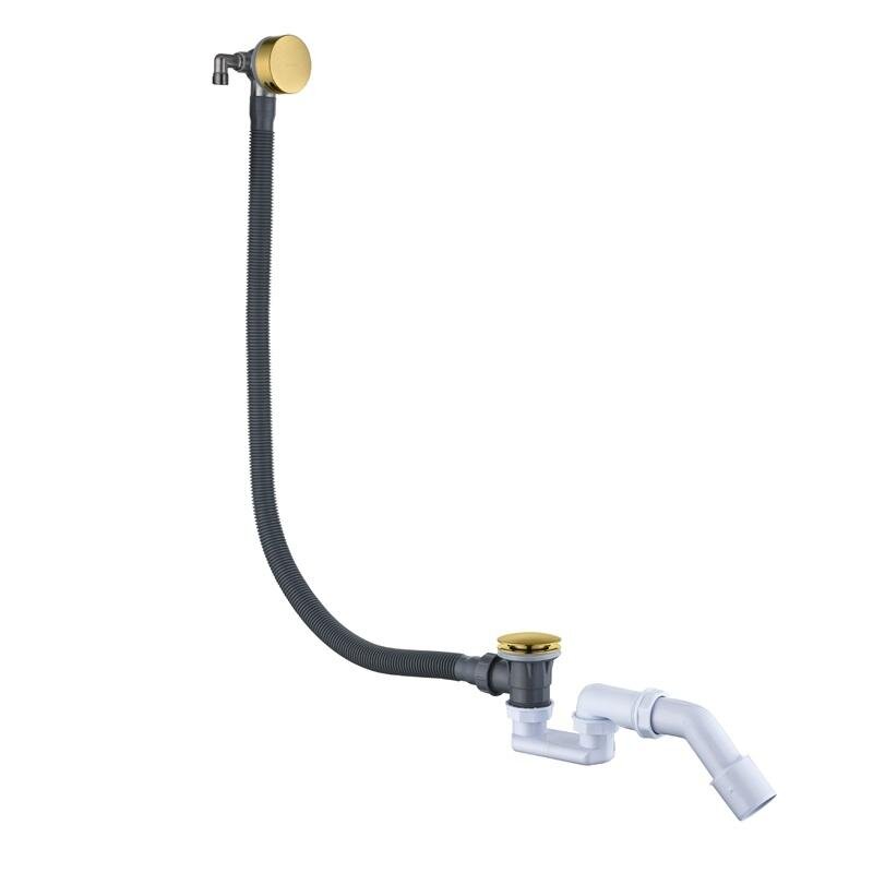 Изображение товара Слив-перелив для ваннны Boheme 631-MG, клик-клак, с функцией наполнения ванны, с сифоном, золото матовое