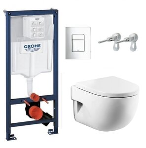 Изображение товара Инсталляция Grohe с унитазом Roca Meridian-N Compact 346248000, сиденье микролифт, комплект Santehnica.ru
