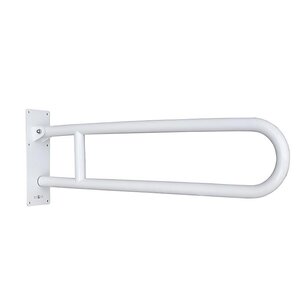 Изображение товара Поручень полукруглый Nofer 15051.SP.80.W 80 см, без держателя для туалетной бумаги, из нержавеющей стали, белая