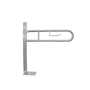 Изображение товара Поручень полукруглый Nofer 15064.S 80 см, для людей с ограниченными возможностями с креплением к полу, нержавеющая сталь матовая 