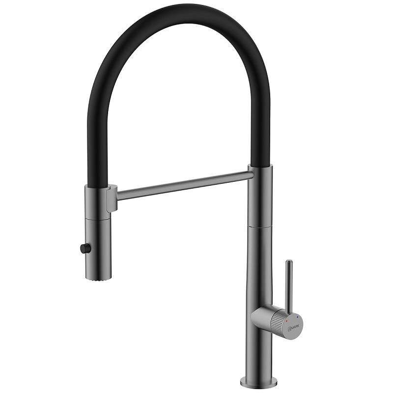 Изображение товара Смеситель Lemark Beluga LMF-8074B-GM с гибким изливом Изображение товара Смеситель Lemark Beluga LMF-8074B-GM с гибким изливом