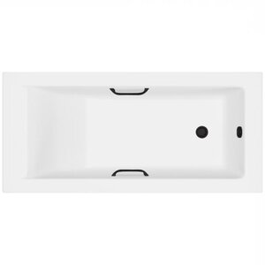 Изображение товара Ванна из литьевого мрамора Delice Diapason DLR330040RB-G, 190 х 90 см, ручки черные матовые, цвет белый