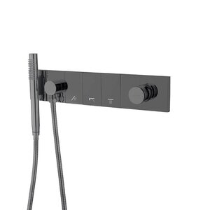 Изображение товара Смеситель для ванны и душа Boheme Zodiac 132-SYS-SGM, с внутренней частью, графит глянцевый Shine Gun Metal