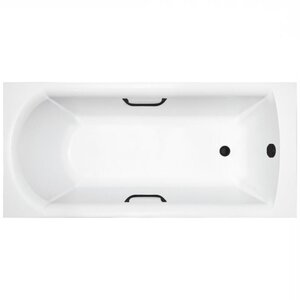 Изображение товара Ванна из литьевого мрамора Delice Astra DLR330054RB-G, 160 х 70 см, ручки черные матовые, цвет белый
