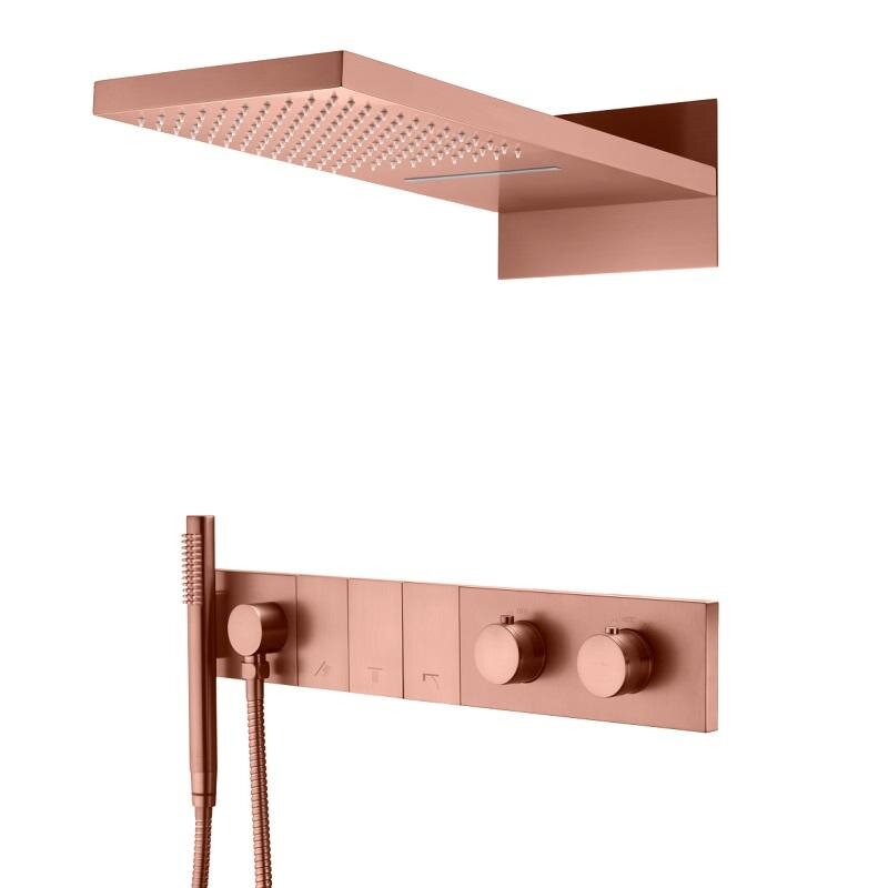 Изображение товара Душевая система Boheme Zodiac 133-CB, термостатическая, цвет медь брашированная