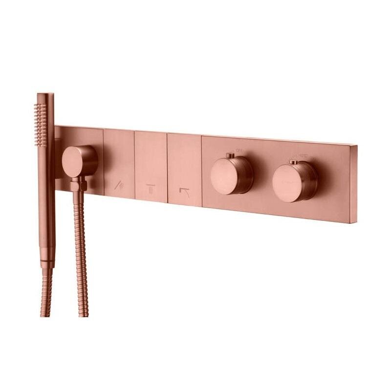 Изображение товара Смеситель для ванны и душа Boheme Zodiac 133-SYS-CB, термостатический, с внутренней частью, медь брашированная