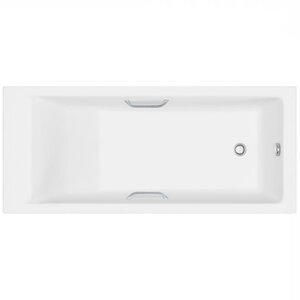 Изображение товара Ванна из литьевого мрамора Delice Diapason Ultra DLR330047R-G, 150 х 70 см, ручки хром, цвет белый
