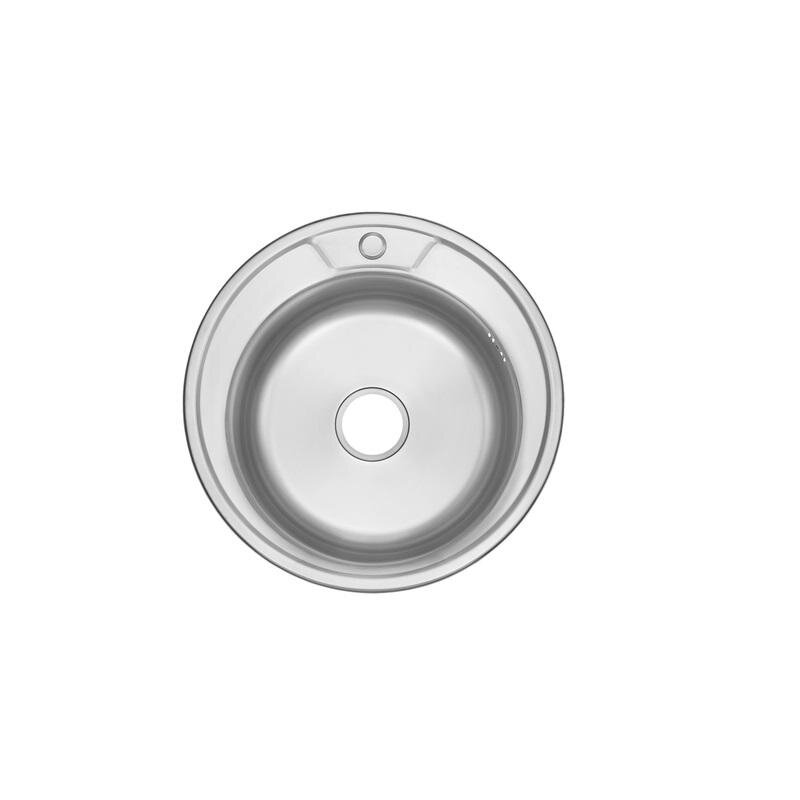 Изображение товара Мойка кухонная Iddis Basic BAS51S1i77, D510, круглая, нержавеющая сталь, цвет сатин