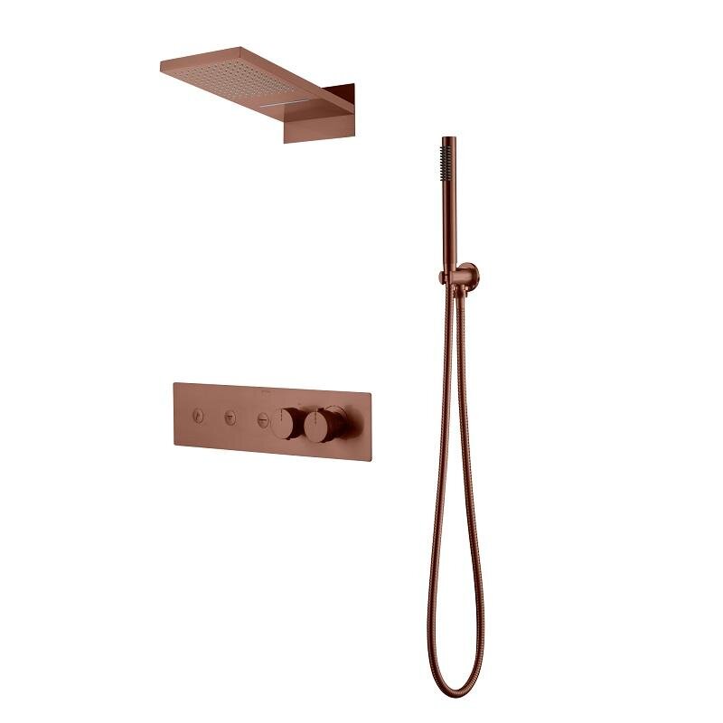 Изображение товара Душевая система Boheme Fusion 131-BRB, термостатическая, бронза брашированная