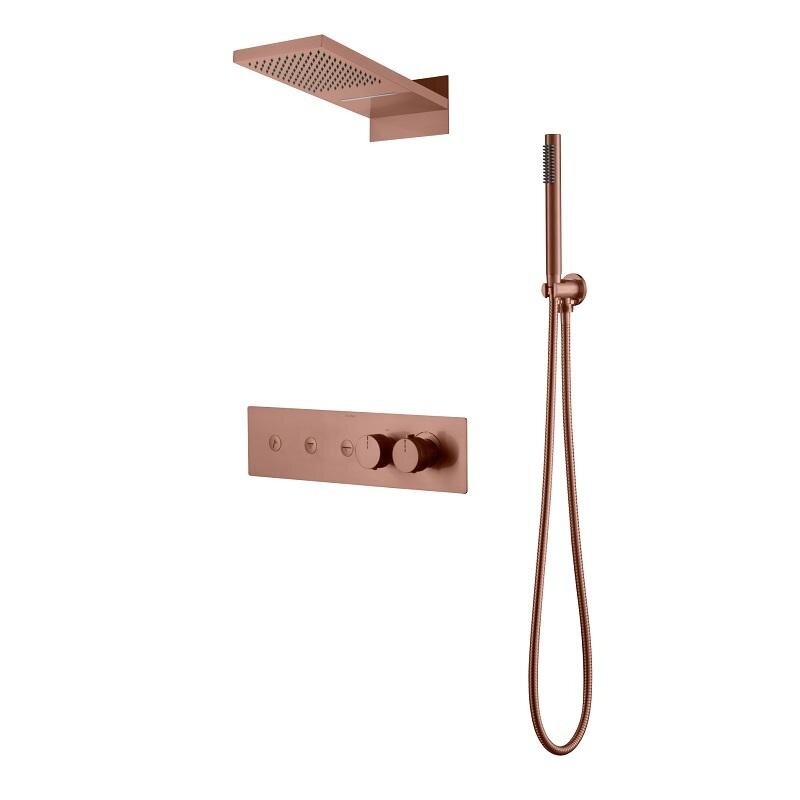 Изображение товара Душевая система Boheme Fusion 131-CB, термостатическая, медь брашированная