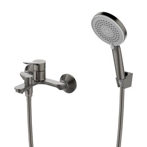 Изображение товара Смеситель для ванны и душа Lemark Siberia LMF-7022B-GM, с душевым гарнитуром, графит