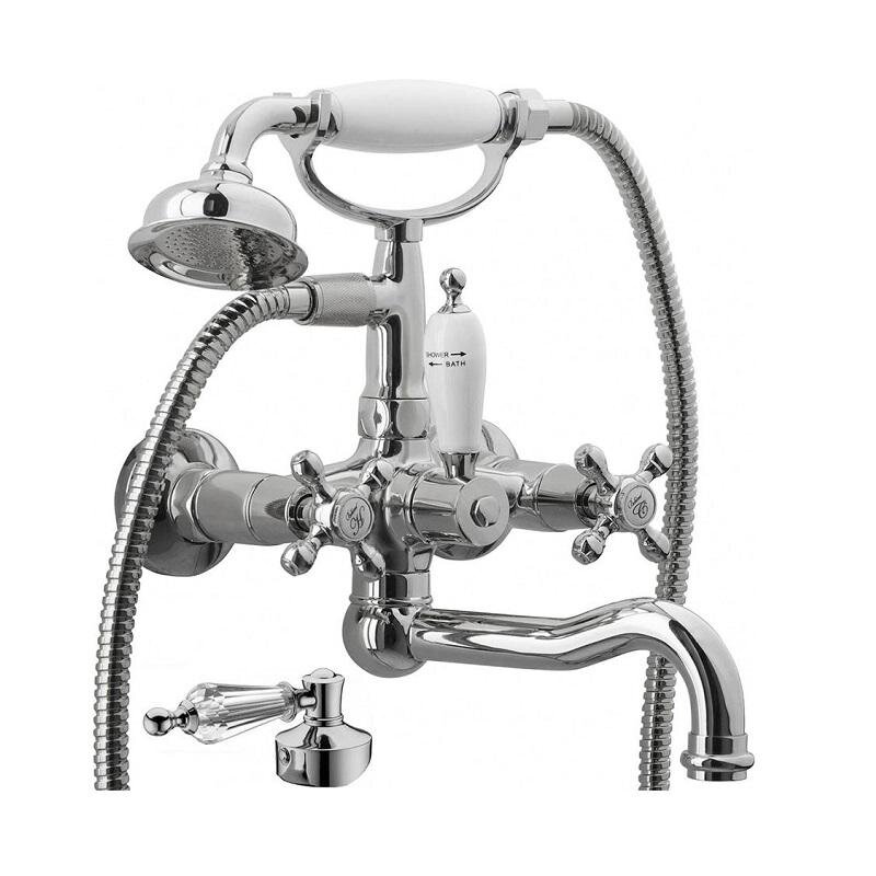 Изображение товара Смеситель для ванны и душа Boheme Crystal 273-SW, с душевым гарнитуром, хром/кристалл Swarovski