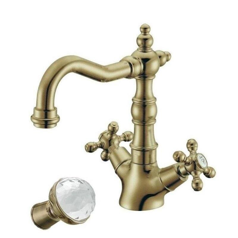 Изображение товара Смеситель для раковины Boheme Medici 312-SW, бронза, ручки кристалл Swarovski Изображение товара Смеситель для раковины Boheme Medici 312-SW, бронза, ручки кристалл Swarovski