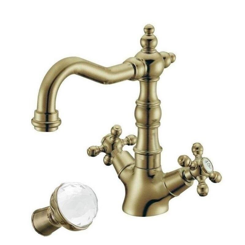 Изображение товара Смеситель для раковины Boheme Medici 312-WSW, бронза, ручки кристалл белый Swarovski Изображение товара Смеситель для раковины Boheme Medici 312-WSW, бронза, ручки кристалл белый Swarovski