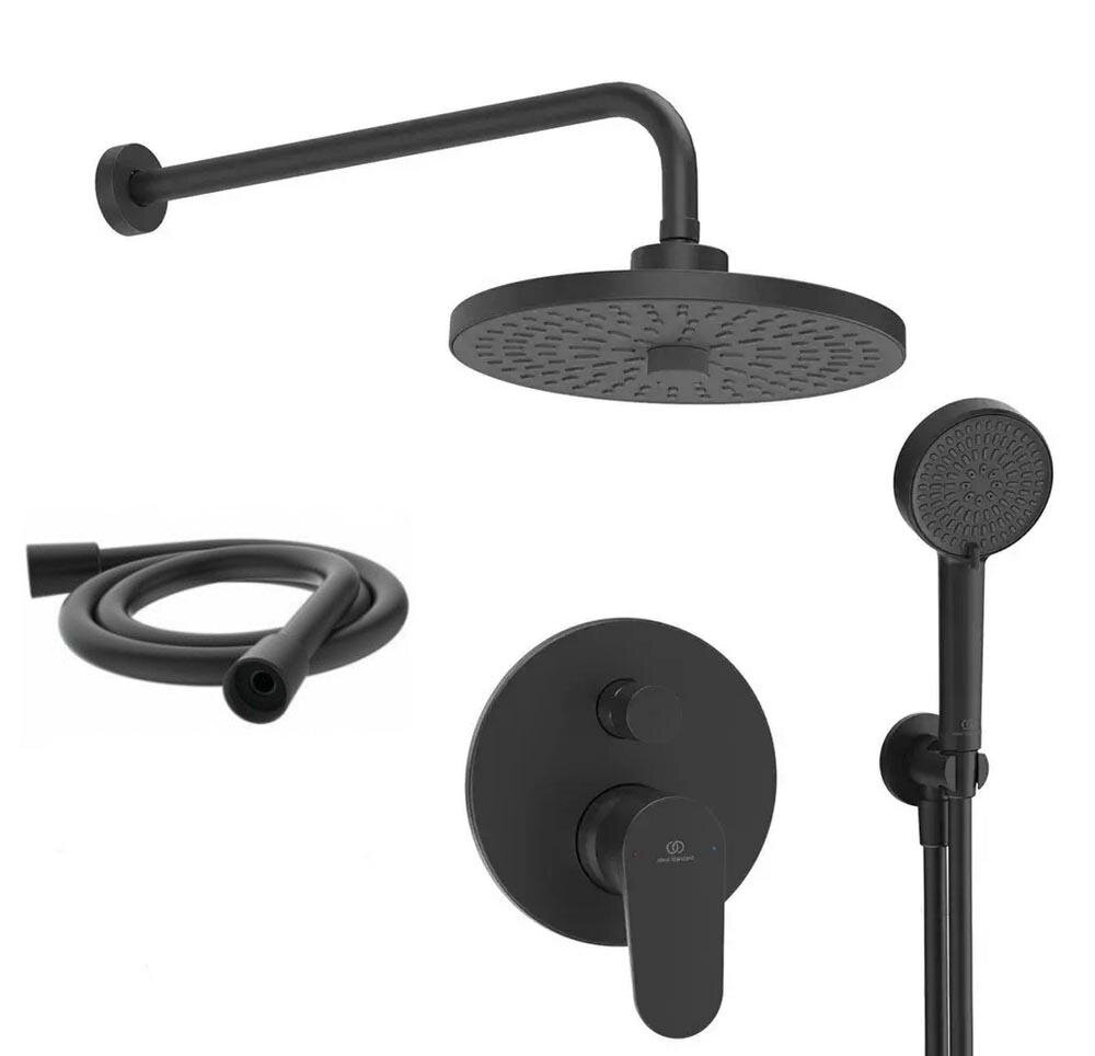 Изображение товара Душевая система Ideal Standard Ceraflex 260 BD828XG, цвет черный матовый Изображение товара Душевая система Ideal Standard Ceraflex 260 BD828XG, цвет черный матовый