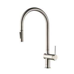 Изображение товара Смеситель для кухонной мойки Aquame Cucina AQM9901BN, с выдвижным изливом, цвет никель шлифованный