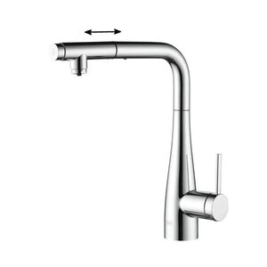 Изображение товара Смеситель для кухонной мойки Aquame Cucina AQM9902CR, с выдвижным изливом, с возможностью подачи фильтрованной воды, цвет хром