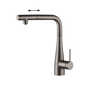 Изображение товара Смеситель для кухонной мойки Aquame Cucina AQM9902GM, с выдвижным изливом, с возможностью подачи фильтрованной воды, цвет металл