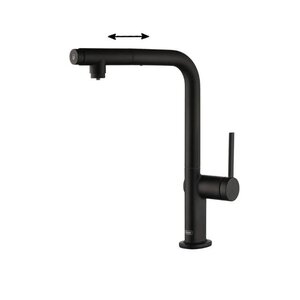 Изображение товара Смеситель Aquame Cucina AQM9903MB с выдвижным изливом, черный матовый Изображение товара Смеситель Aquame Cucina AQM9903MB с выдвижным изливом, черный матовый