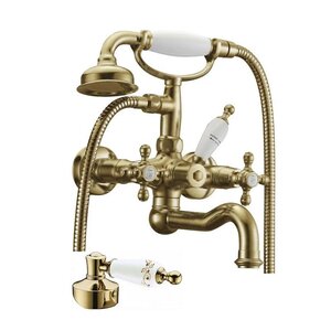 Изображение товара Смеситель для ванны и душа Boheme Medici Presente 313-PR, с душевым гарнитуром, бронза/ручка Provance