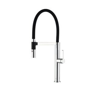 Изображение товара Смеситель для кухонной мойки Aquame Cucina AQM9904CR, с гибким изливом, цвет хром/черный