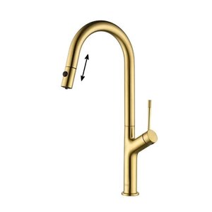 Изображение товара Смеситель для кухонной мойки Aquame Cucina AQM9905BG, с выдвижным изливом, с подключение к фильтру, цвет золото шлифованное