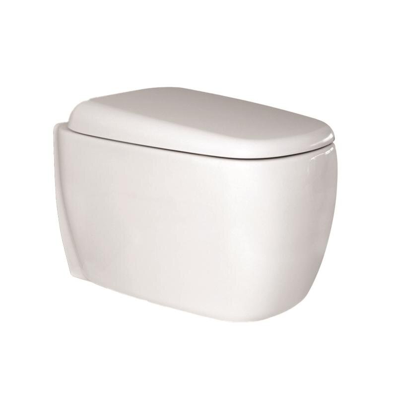 Изображение товара Унитаз подвесной Aquame AQM2019PRO-H, безободковый, смыв торнадо, сиденье микролифт, цвет белый