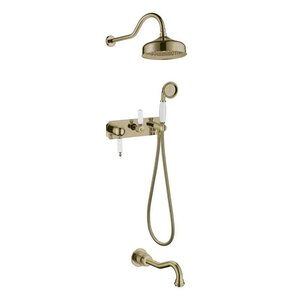 Изображение товара Душевая система Boheme Medeci Ripresa 308-MR-W, бронза, ручка стекло Murano