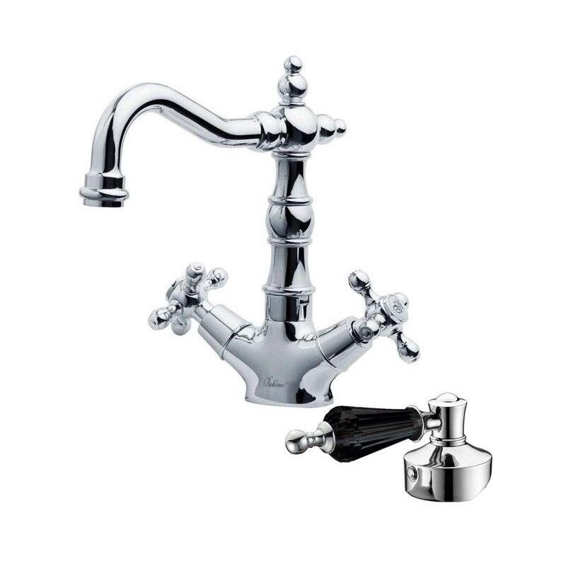 Изображение товара Смеситель для раковины Boheme Tradizionale 272-BSW, хром, ручка кристалл черный Swarovski