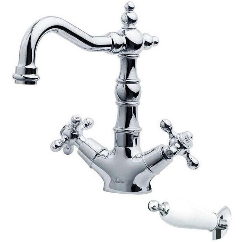 Изображение товара Смеситель для раковины Boheme Tradizionale 272-Ceramic, хром, ручка белая керамика