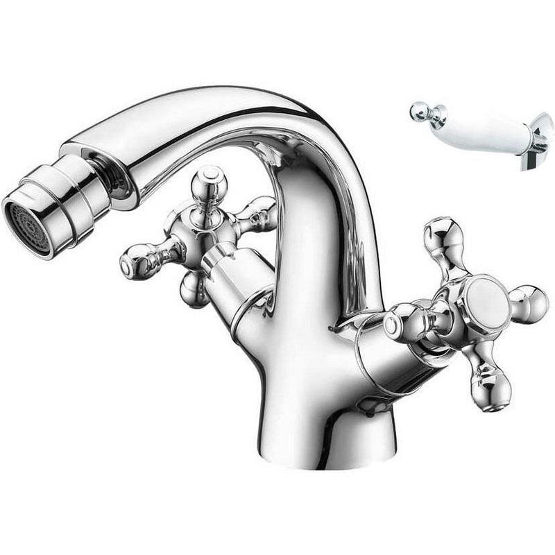 Изображение товара Смеситель Boheme Tradizionale 276-Ceramic для биде с белой керамикой ручек, хром