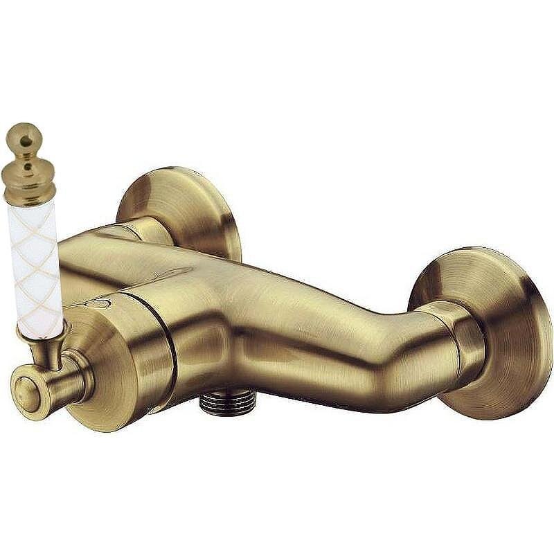 Изображение товара Смеситель для душа Boheme Vogue 204-MR-W, бронза, ручка белое стекло Murano 