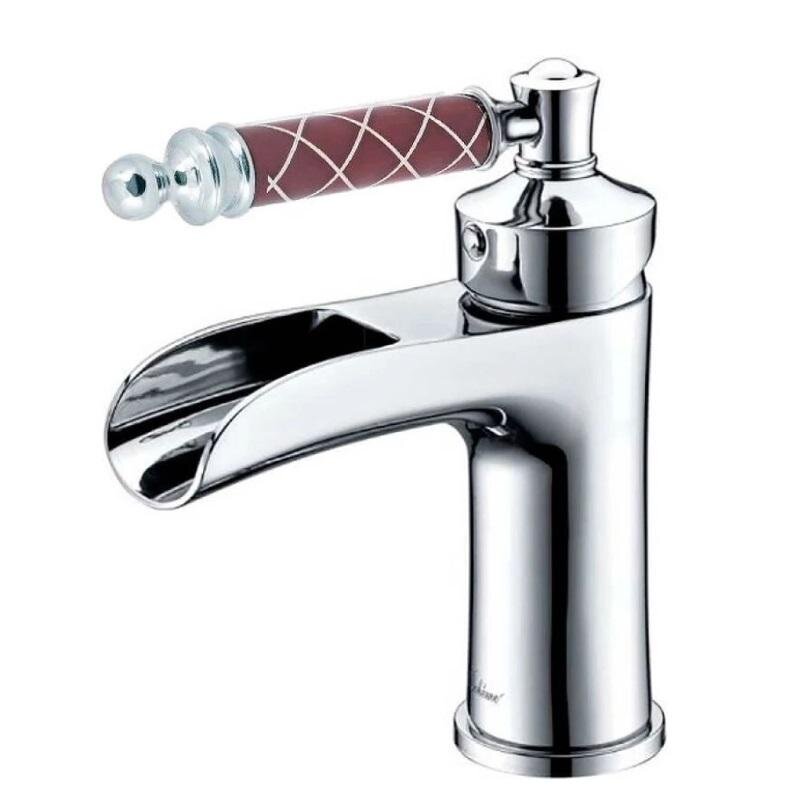 Изображение товара Смеситель для раковины Boheme Vogue 221-MR-CH, цвет хром, ручка стекло Murano шоколад