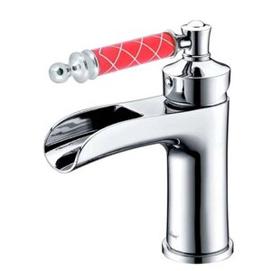 Изображение товара Смеситель для раковины Boheme Vogue 221-MR-R, цвет хром, ручка стекло Murano рубин