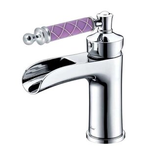 Изображение товара Смеситель для раковины Boheme Vogue 221-MR-V, цвет хром, ручка стекло Murano фиолетовое