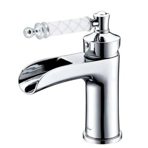 Изображение товара Смеситель для раковины Boheme Vogue 221-MR-W, цвет хром, ручка белое стекло Murano 