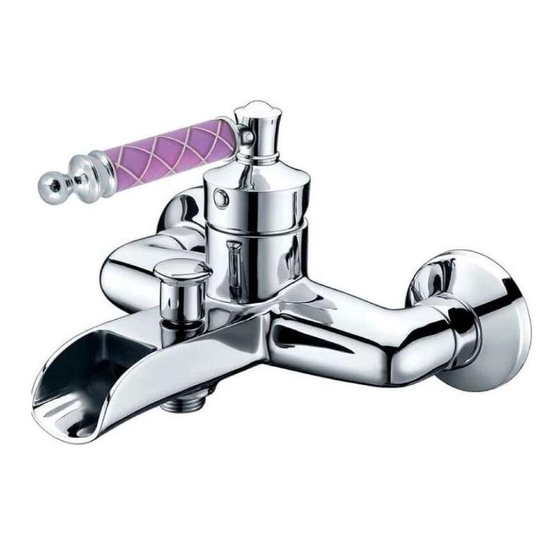 Изображение товара Смеситель для ванны и душа Boheme Vogue 223-MR-V, хром, ручка стекло Murano фиолетовое Изображение товара Смеситель для ванны и душа Boheme Vogue 223-MR-V, хром, ручка стекло Murano фиолетовое