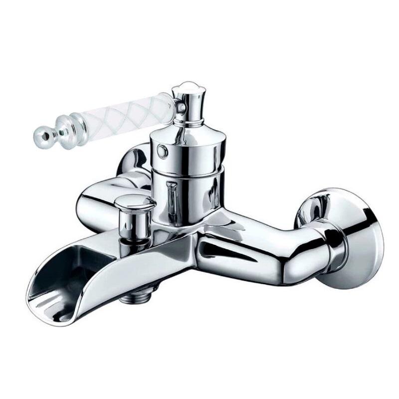 Изображение товара Смеситель для ванны и душа Boheme Vogue 223-MR-W, хром, ручка стекло Murano белое